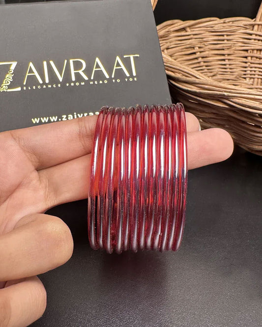 Aaina Glass Bangles (Red)