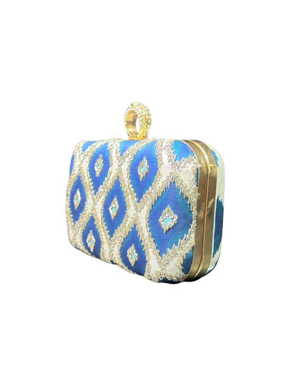 Blue Beaded Clutch