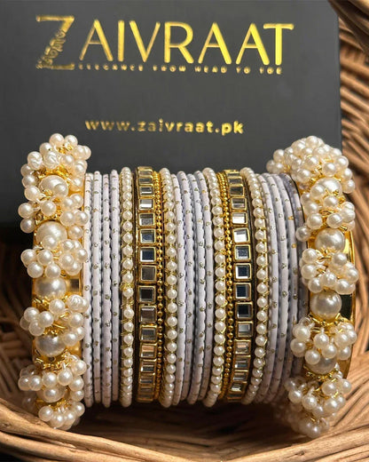 Zewrak - Square Kundan Bangle Set