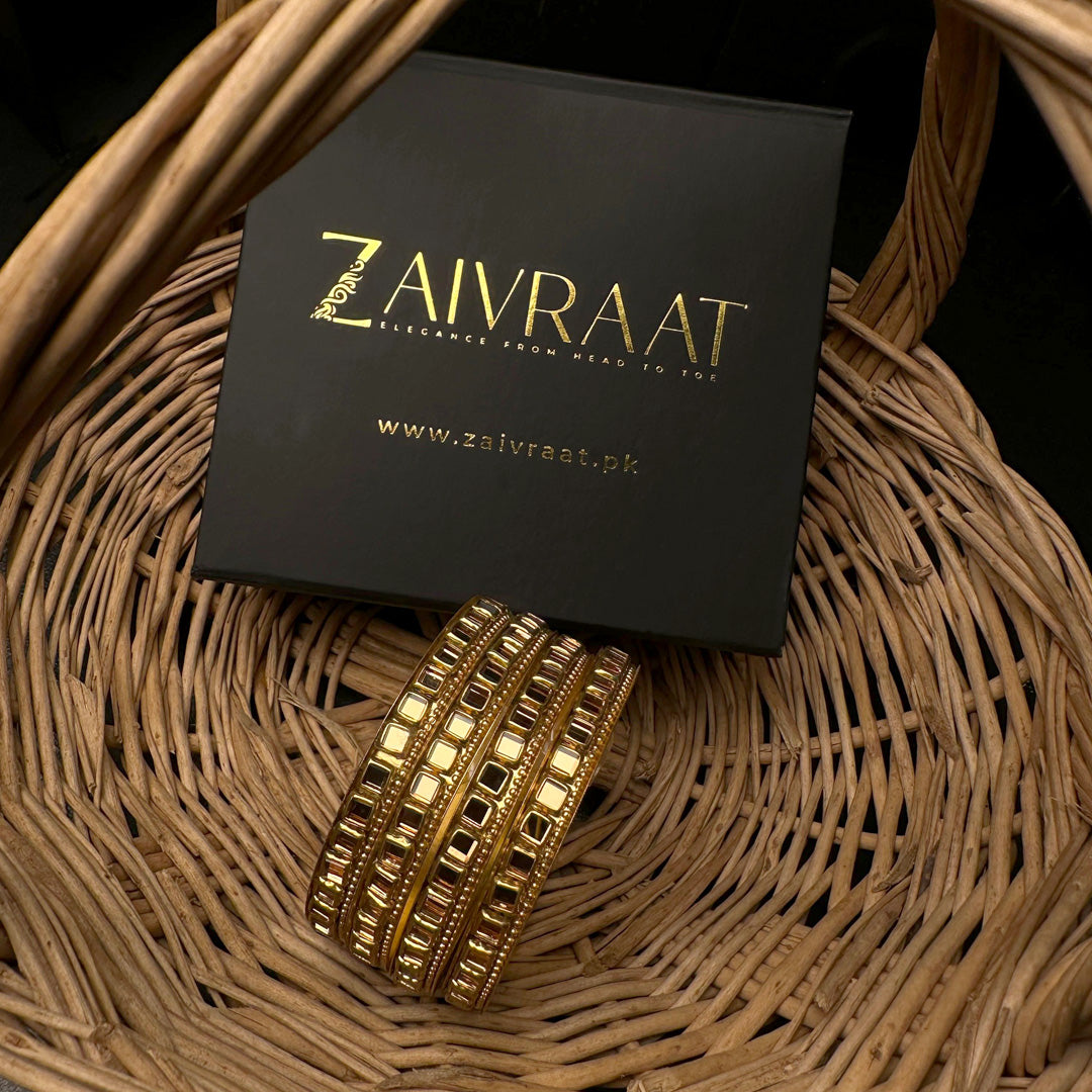 Kundan Bangles -  (Copper)