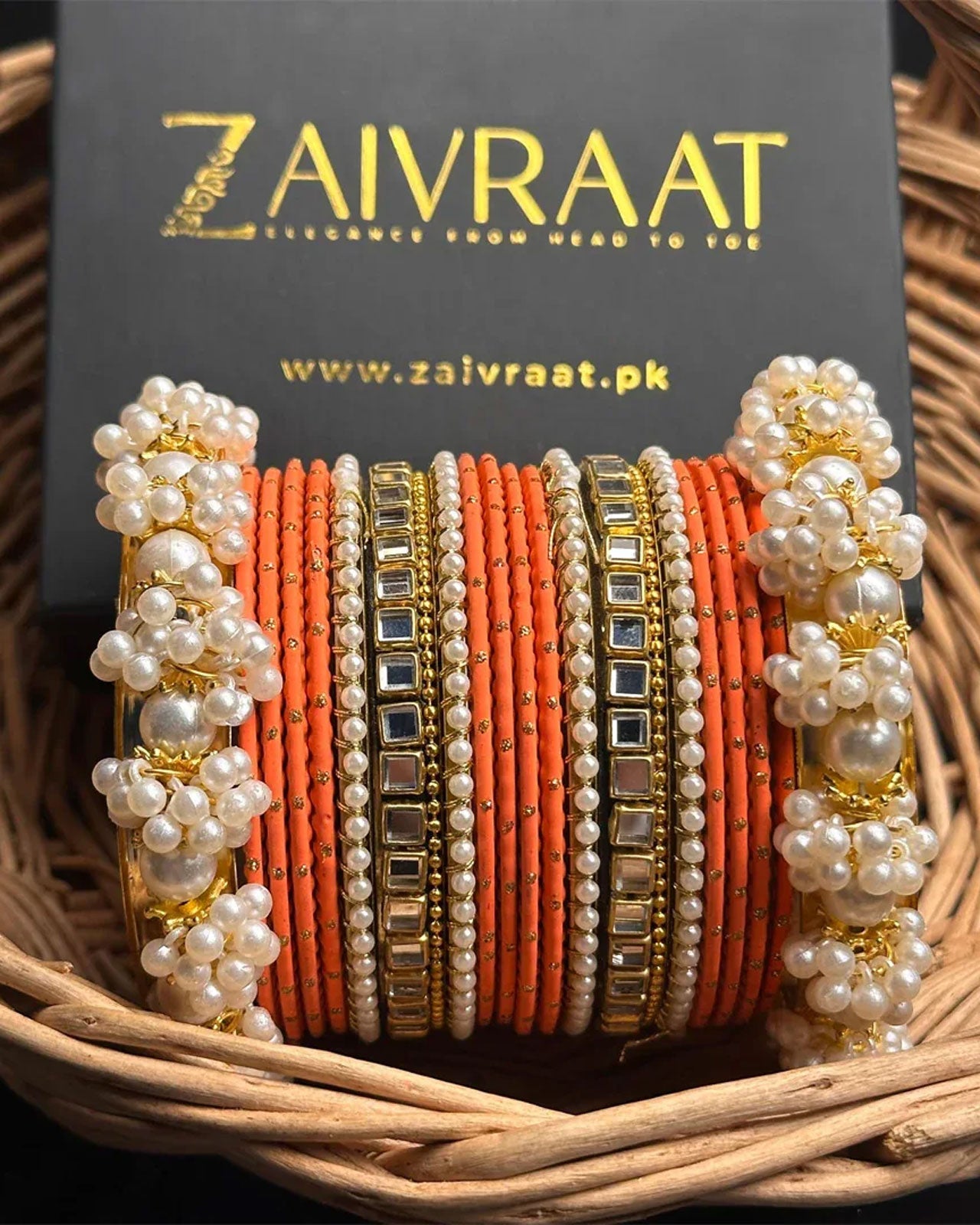 Zewrak - Square Kundan Bangle Set