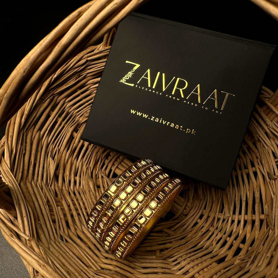 Kundan Bangles -  (Copper)