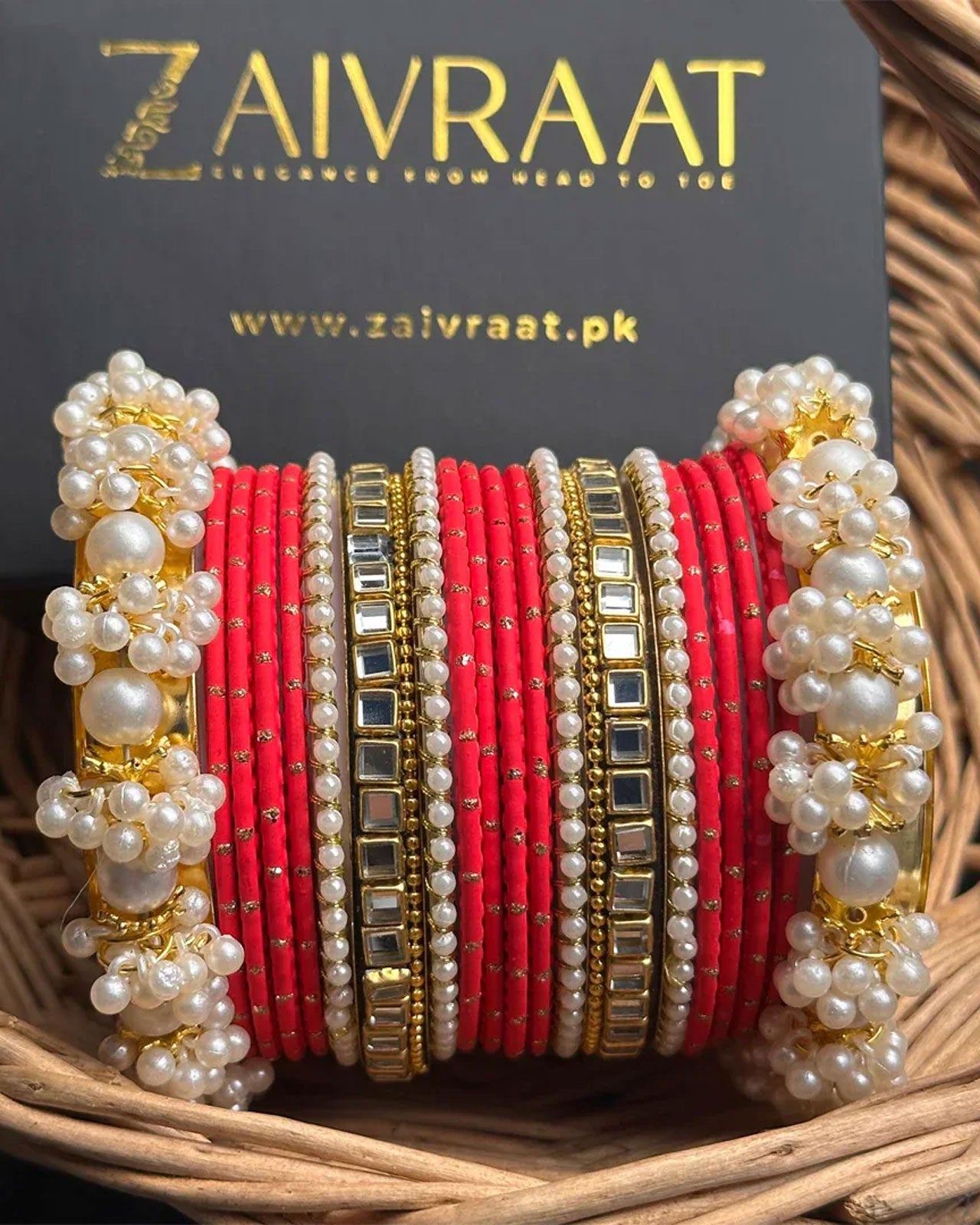 Zewrak - Square Kundan Bangle Set