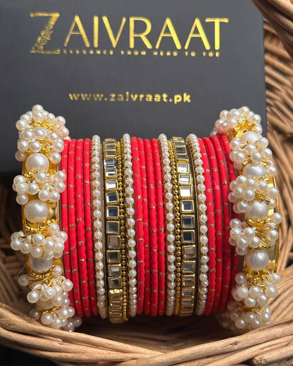 Zewrak - Square Kundan Bangle Set