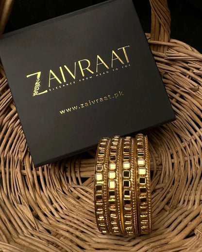Kundan Bangles -  (Copper)