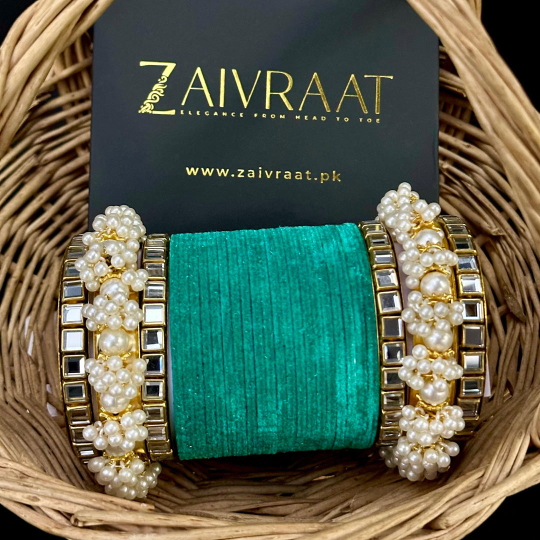 Gulnaar Velvet  Bangle Set