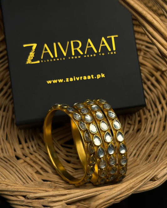 Oval Kundan Bangles