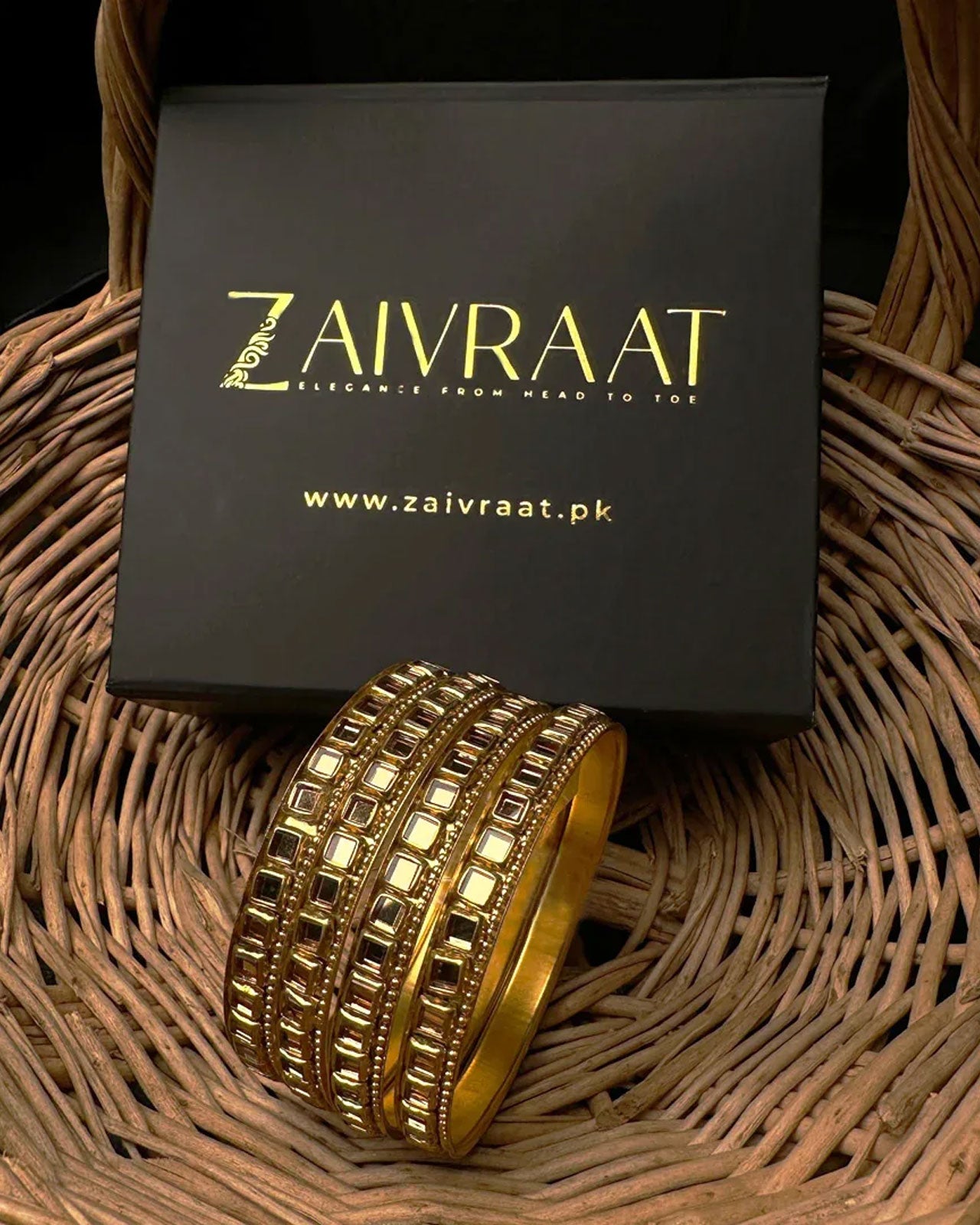 Kundan Bangles -  (Copper)