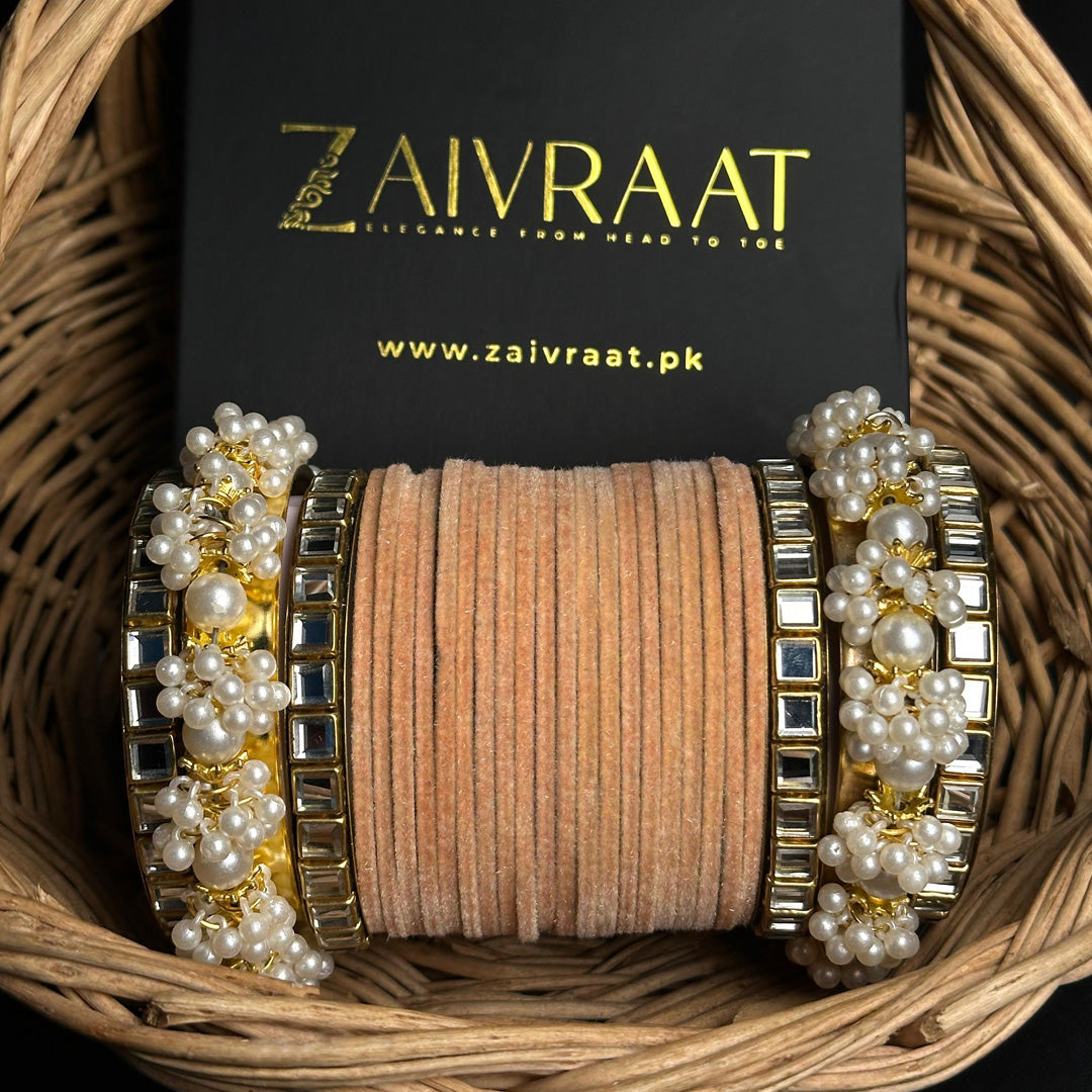 Gulnaar Velvet  Bangle Set
