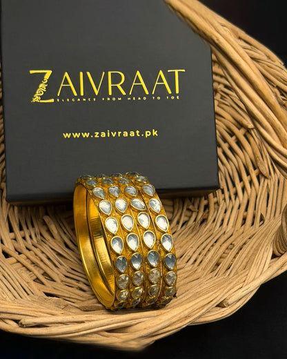 Oval Kundan Bangles