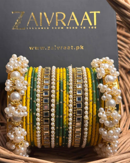 Zewrak - Square Kundan Bangle Set