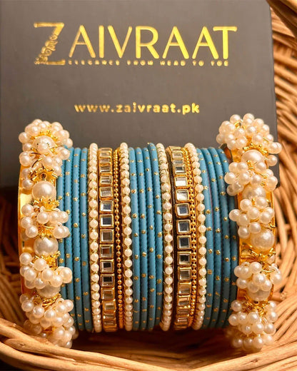 Zewrak - Square Kundan Bangle Set