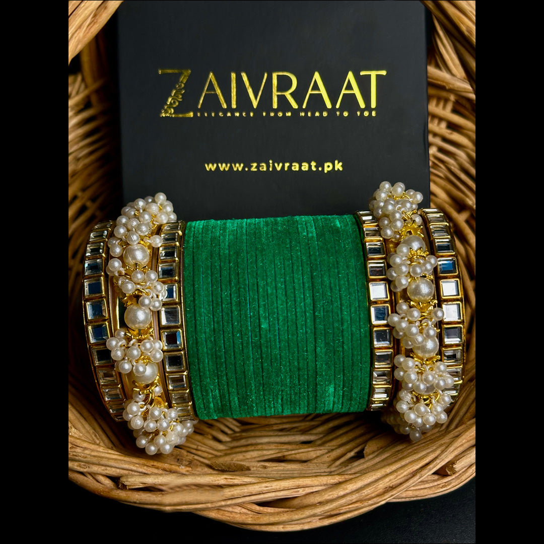Gulnaar Velvet  Bangle Set