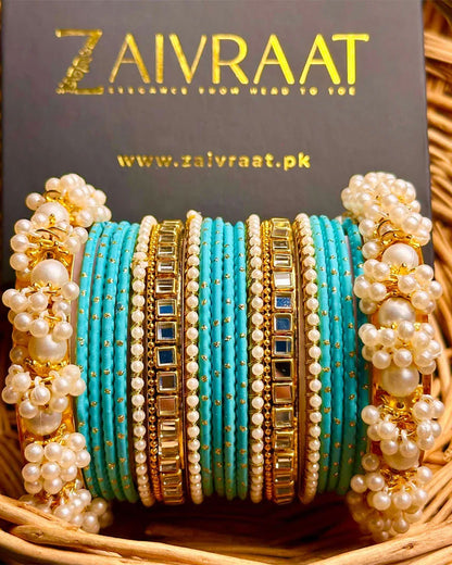 Zewrak - Square Kundan Bangle Set