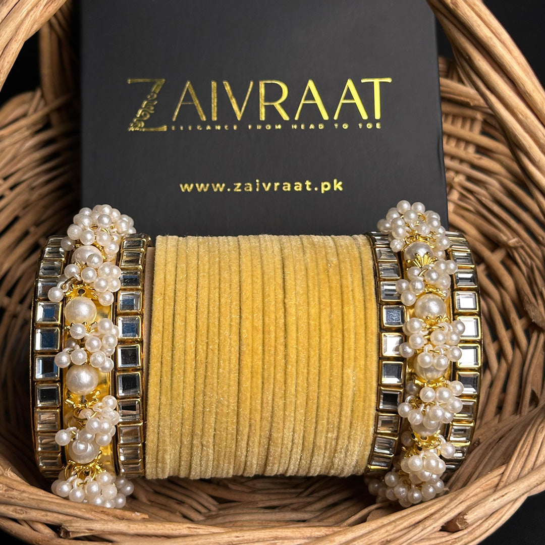 Gulnaar Velvet  Bangle Set