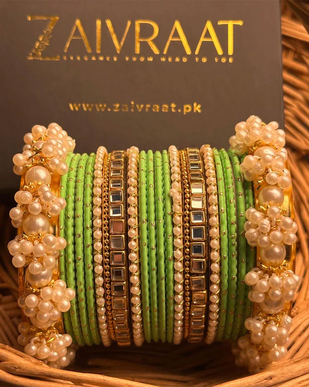 Zewrak - Square Kundan Bangle Set