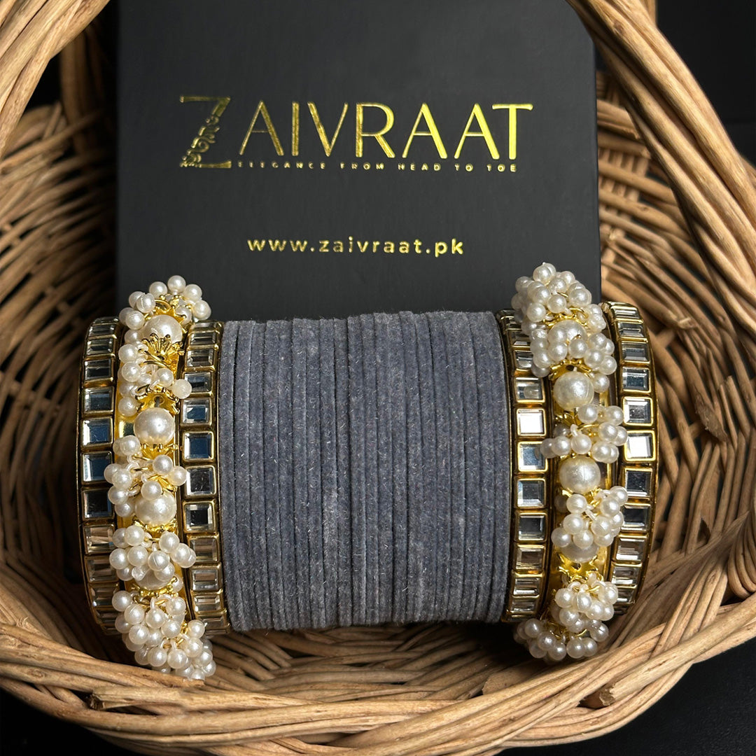 Gulnaar Velvet  Bangle Set