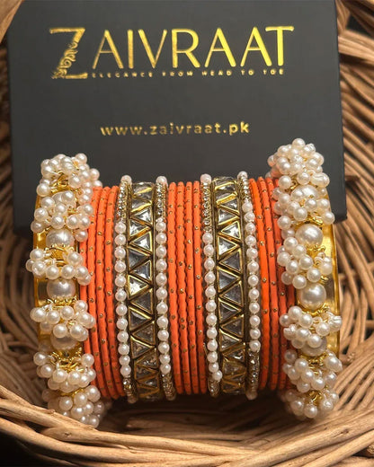 Zewrak - Triangle Kundan Bangles Set