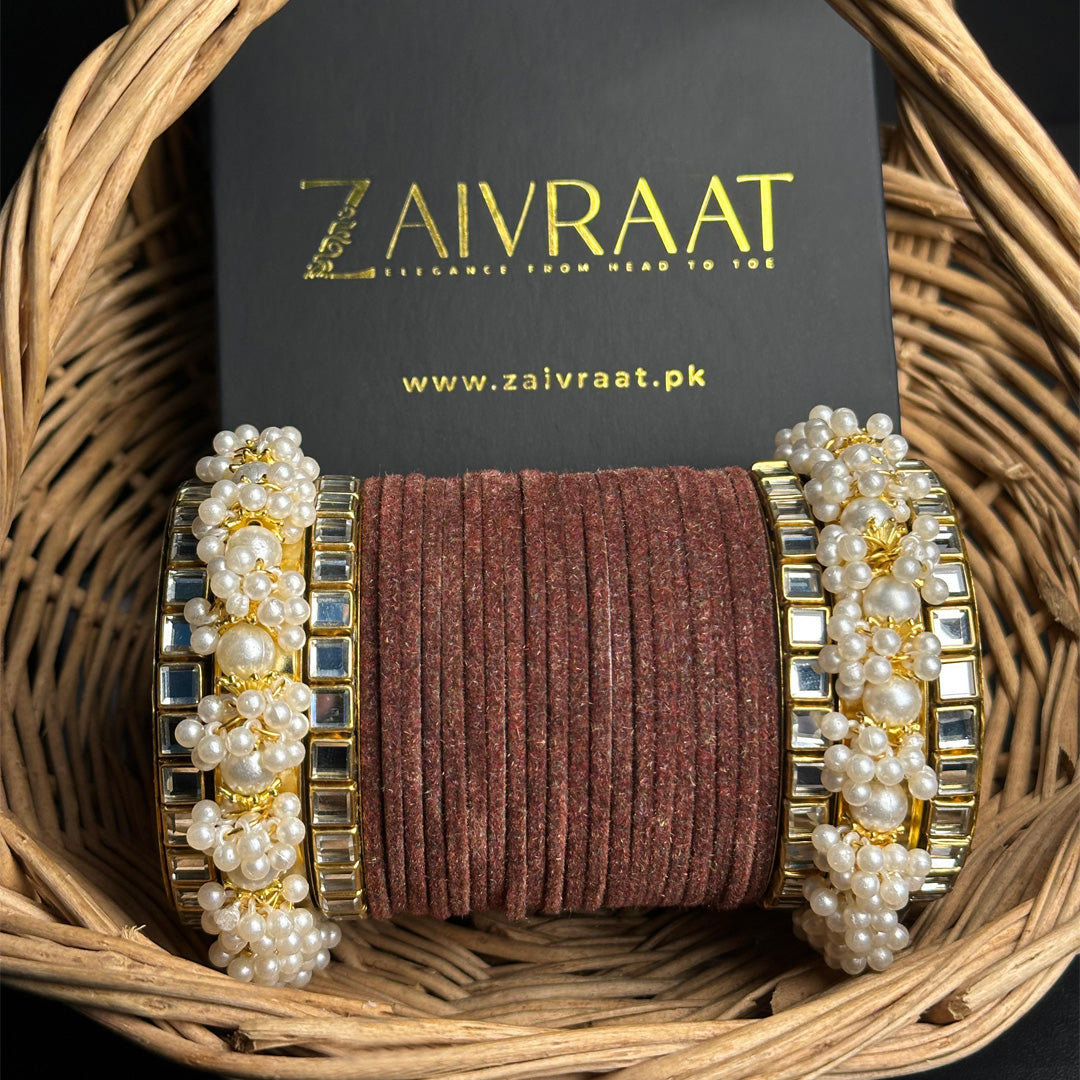 Gulnaar Velvet  Bangle Set