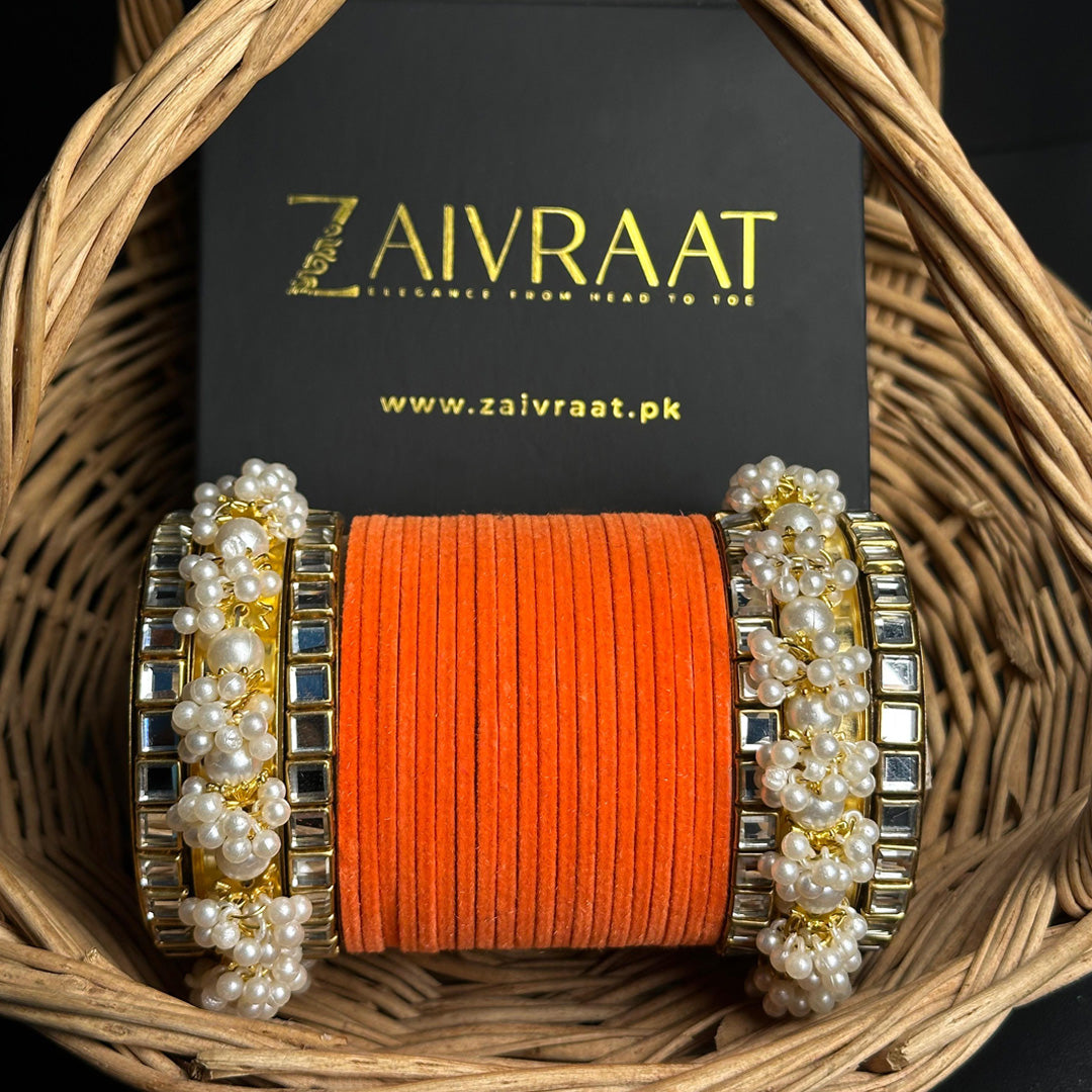 Gulnaar Velvet  Bangle Set