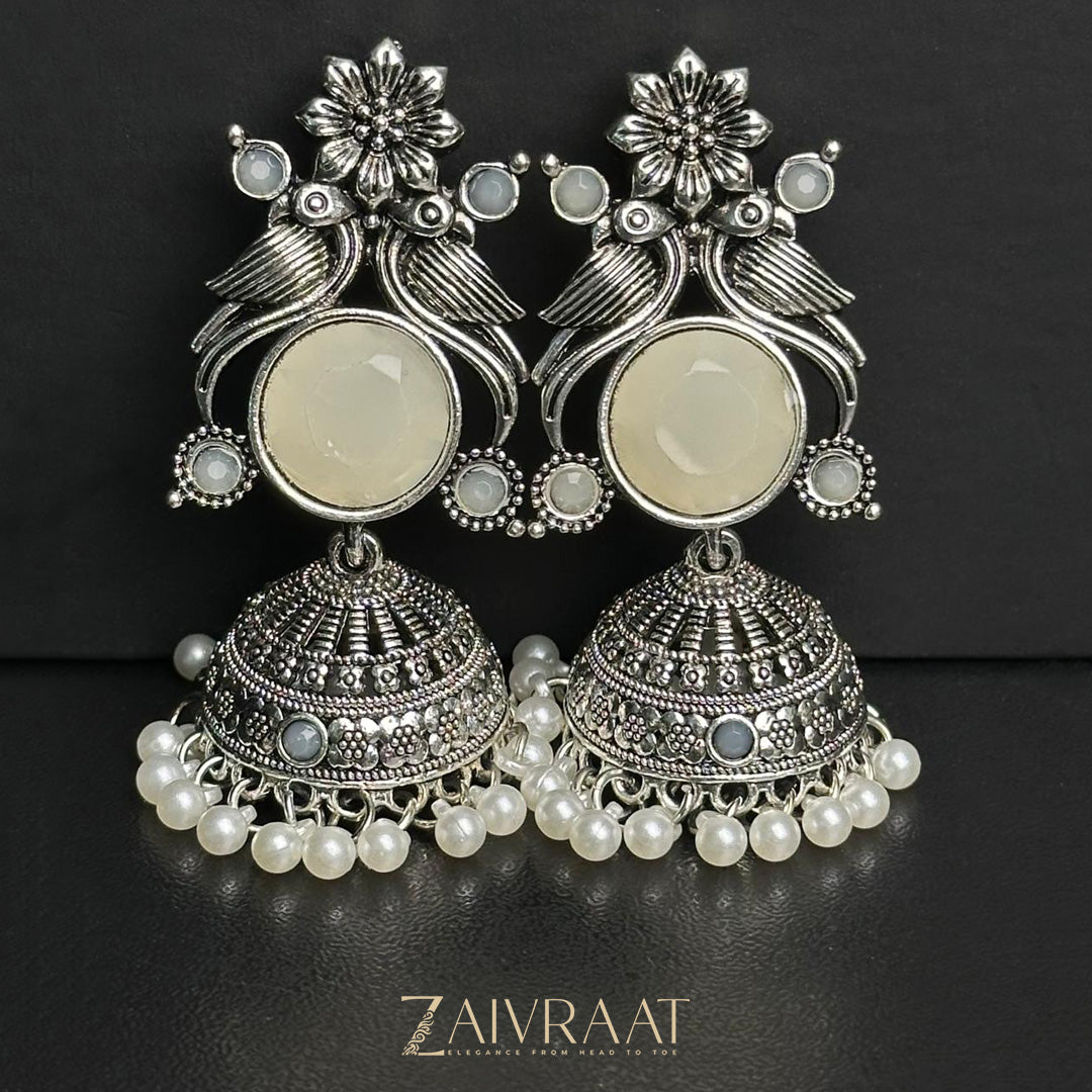 Meherbano Jhumkay (White)