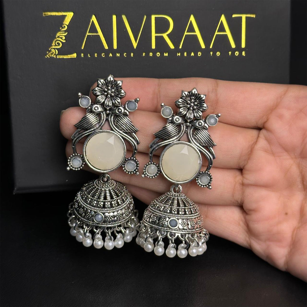 Meherbano Jhumkay (White)