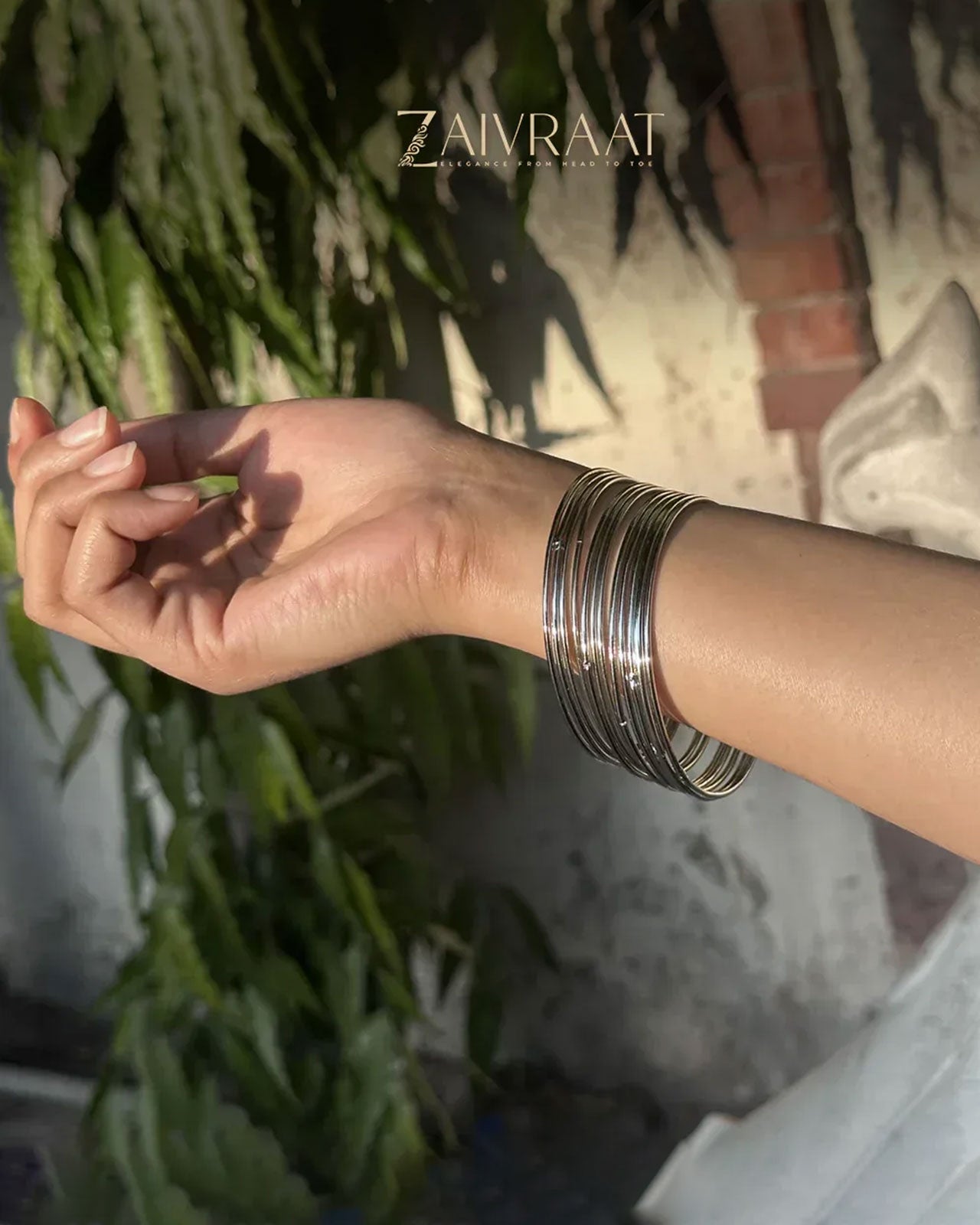 Sharjeena Inspired Silver Steel Bangles