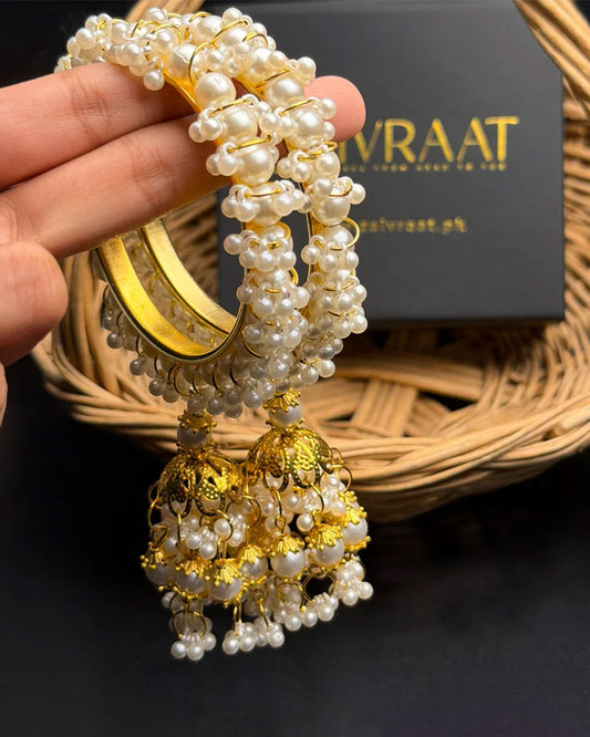 Pearl Gajra jhumka kara