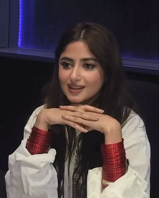 Sajal Ali Inspired Maroon Glass Bangles