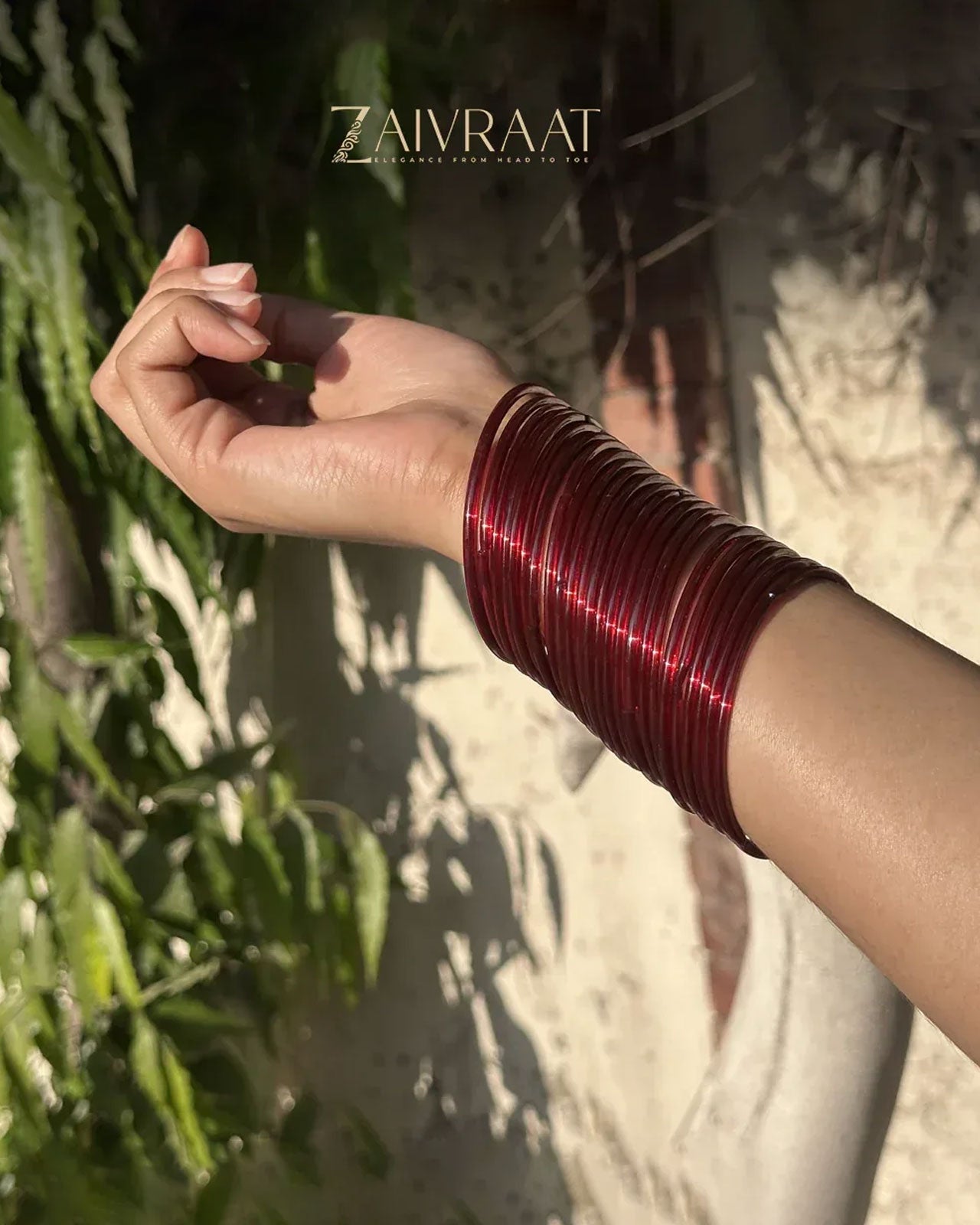 Sajal Ali Inspired Maroon Glass Bangles
