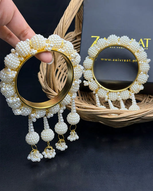 White Big Pearls kara