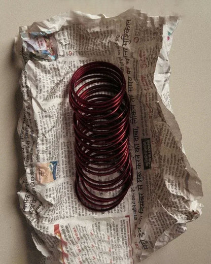 Sajal Ali Inspired Maroon Glass Bangles