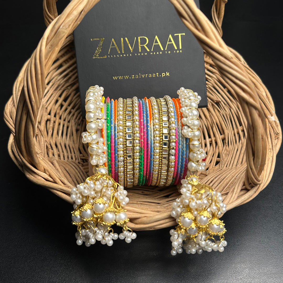 Rainbow Pearl Luxe  Hangning Bangles