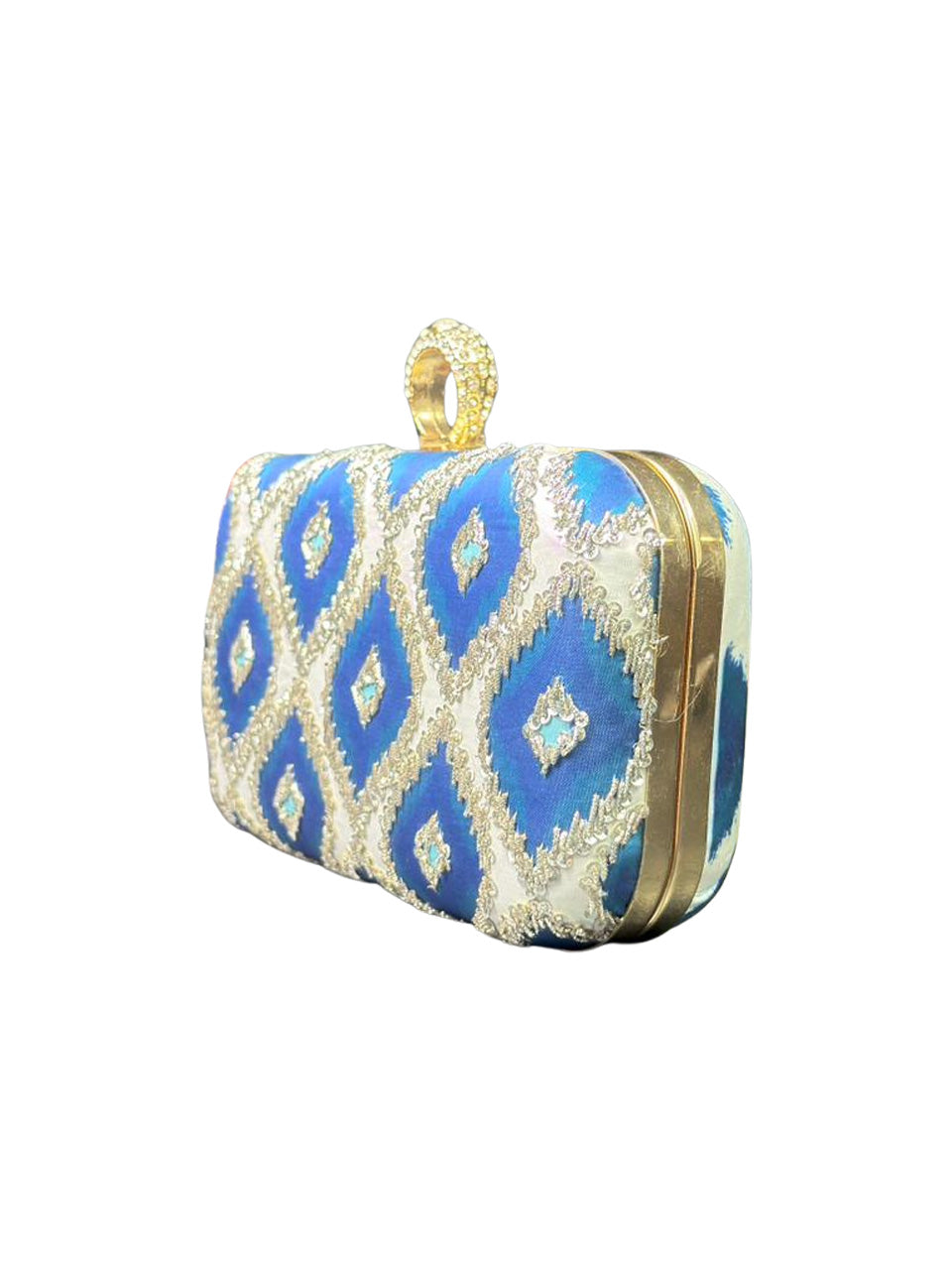 Blue Beaded Clutch
