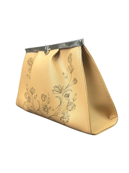 Elegant Floral Embossed Clutch