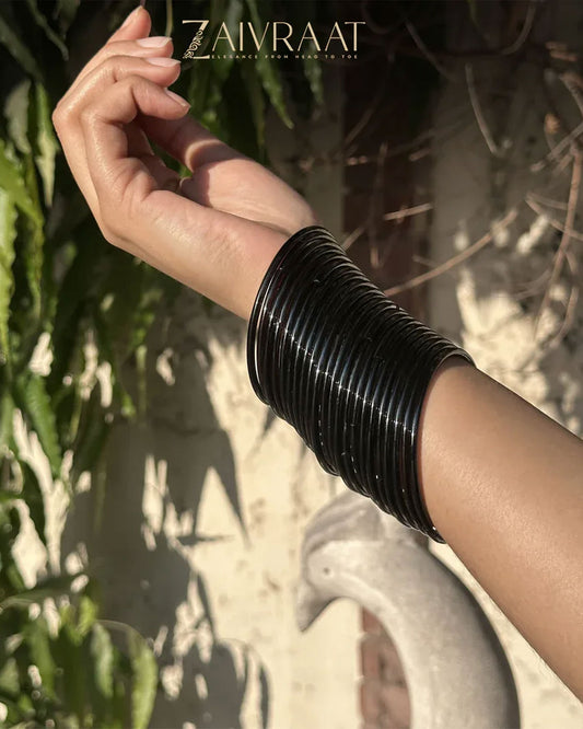 Mahira Khan Inspired Black Glass Bangles