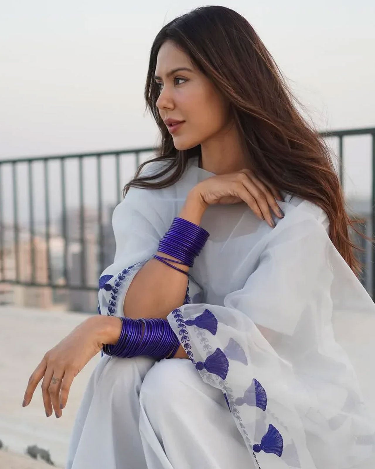 Sonam Bajwa inspired Blue Glass Bangles