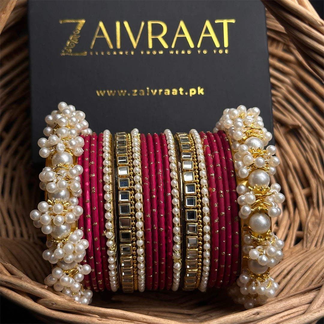 Zewrak - Square Kundan Bangle Set