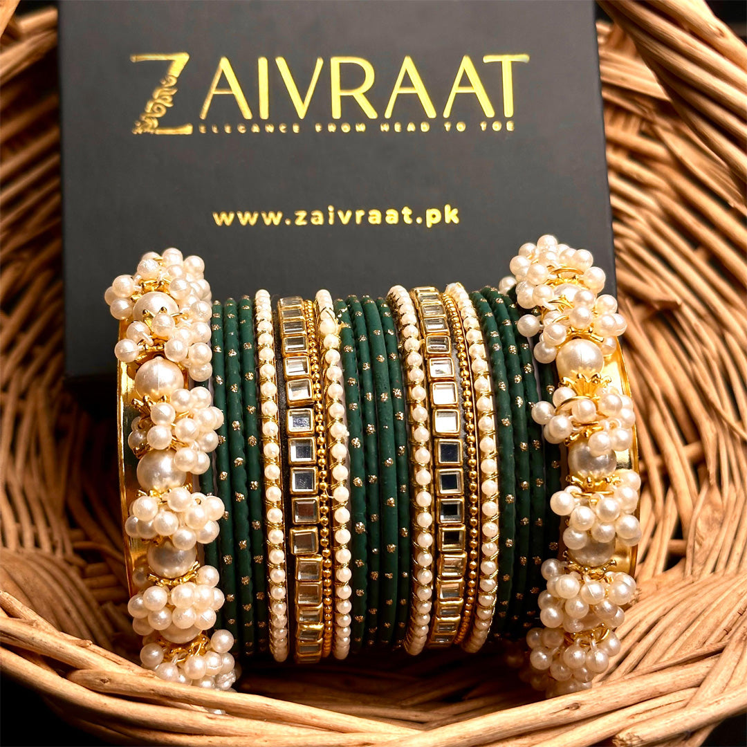 Zewrak - Square Kundan Bangle Set