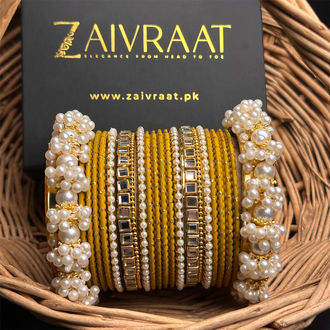 Zewrak - Square Kundan Bangle Set