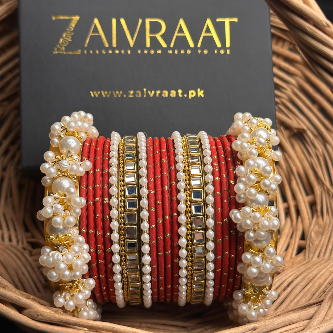 Zewrak - Square Kundan Bangle Set