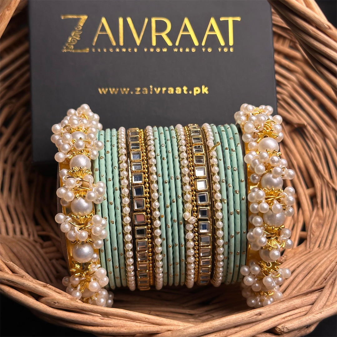 Zewrak - Square Kundan Bangle Set
