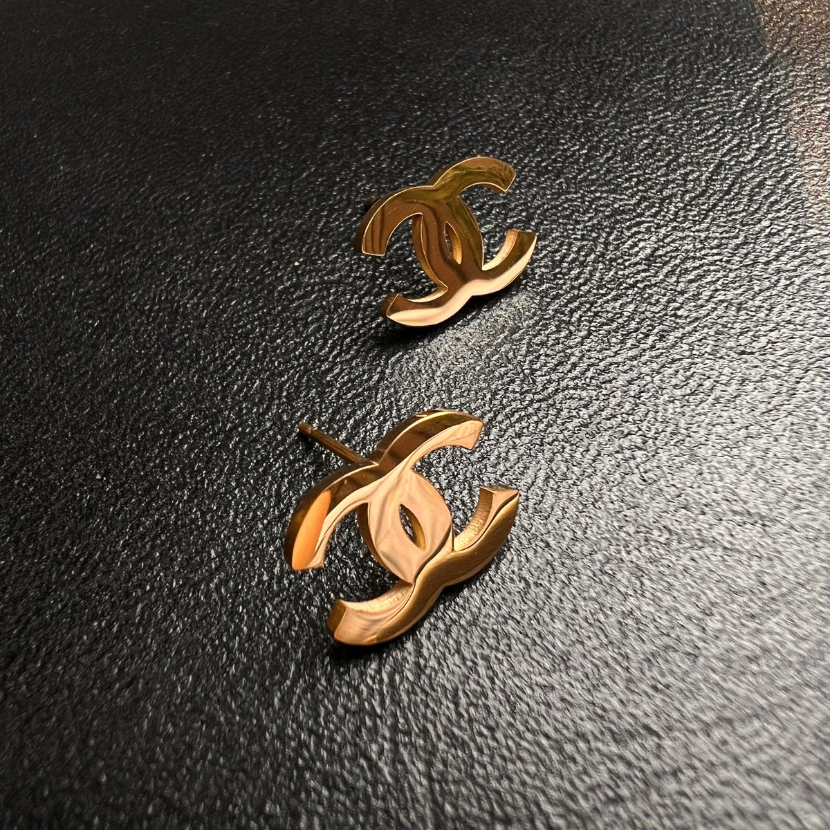 Gold C studs