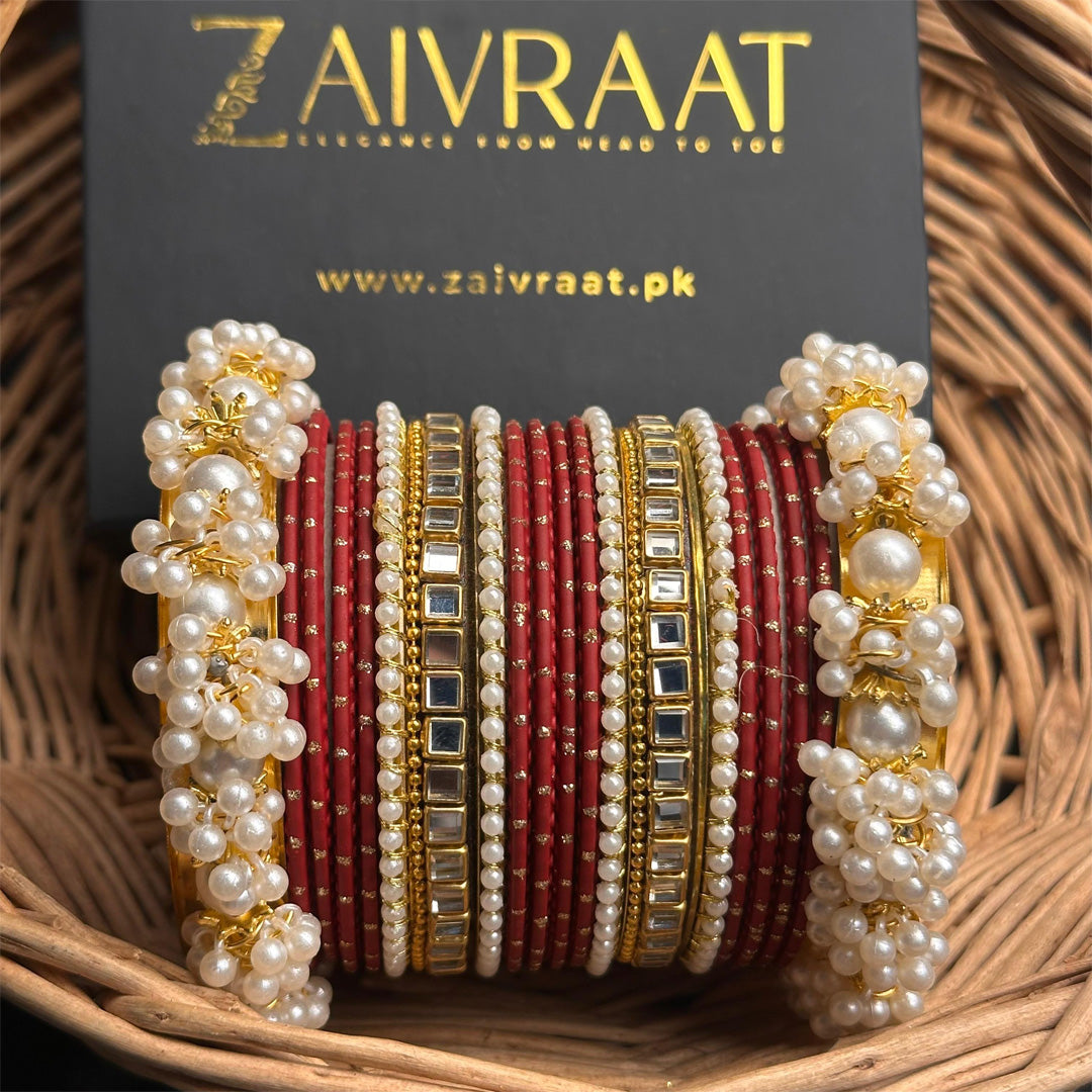 Zewrak - Square Kundan Bangle Set
