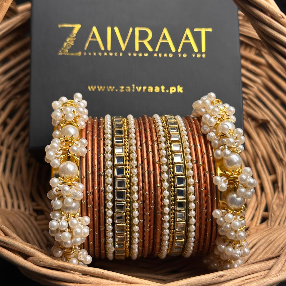 Zewrak - Square Kundan Bangle Set