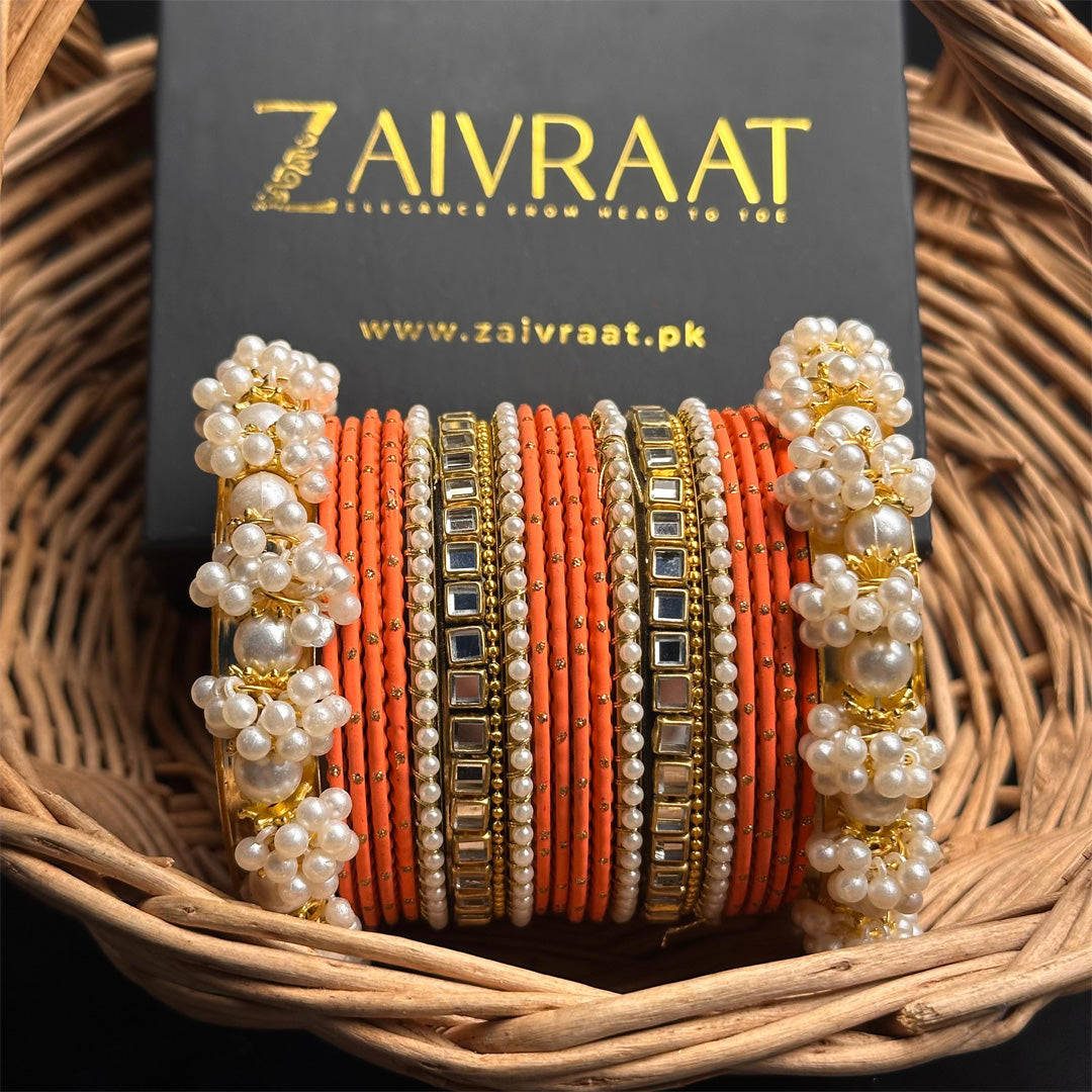 Zewrak - Square Kundan Bangle Set