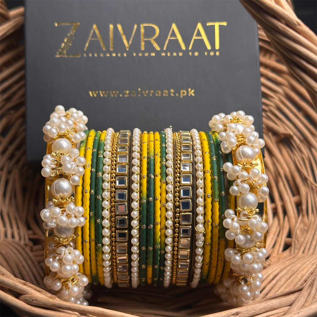 Zewrak - Square Kundan Bangle Set