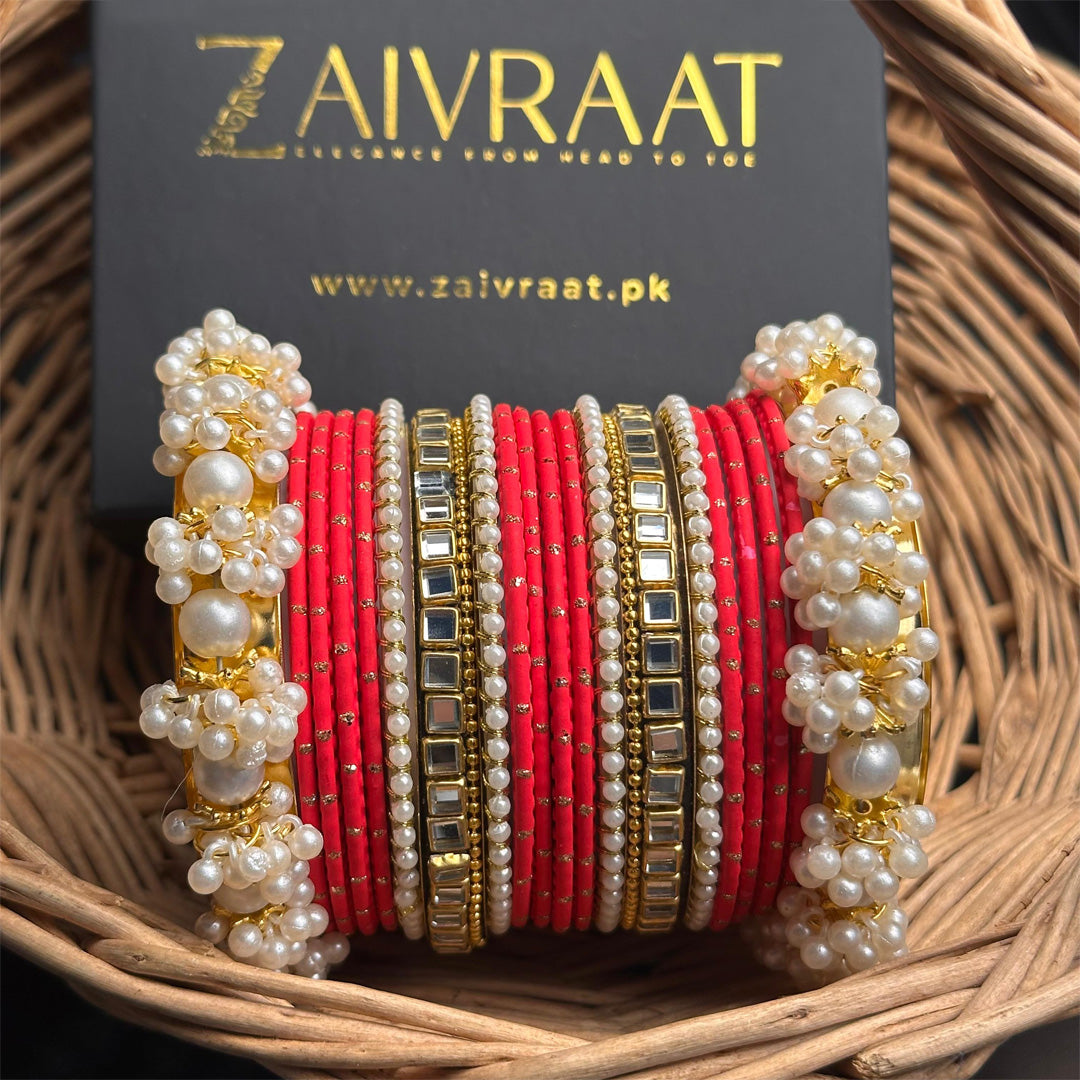 Zewrak - Square Kundan Bangle Set