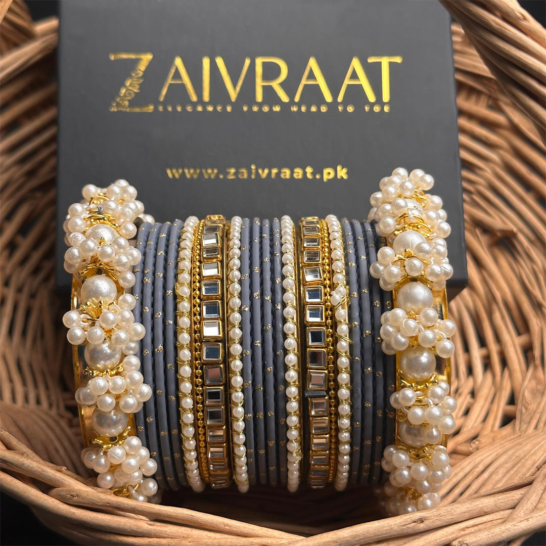 Zewrak - Square Kundan Bangle Set
