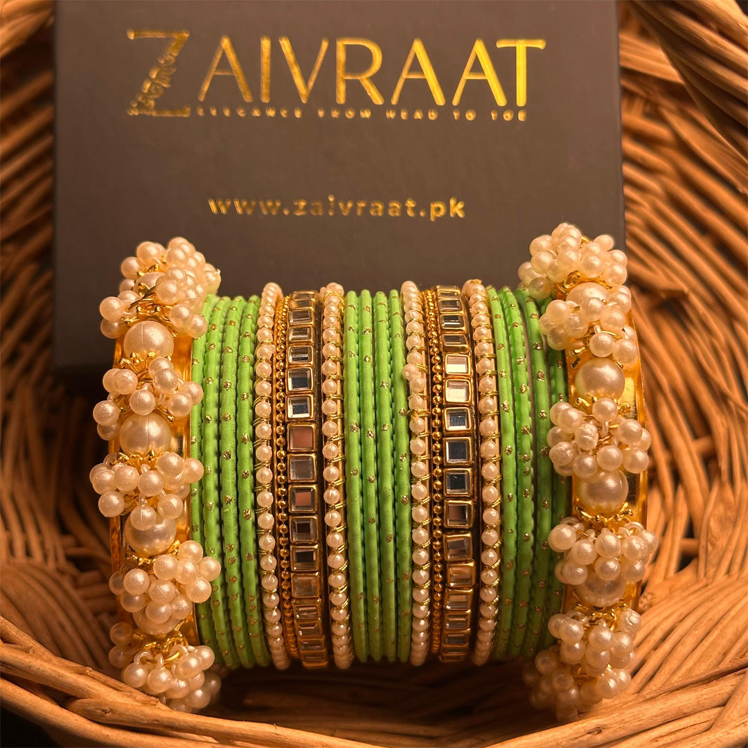 Zewrak - Square Kundan Bangle Set